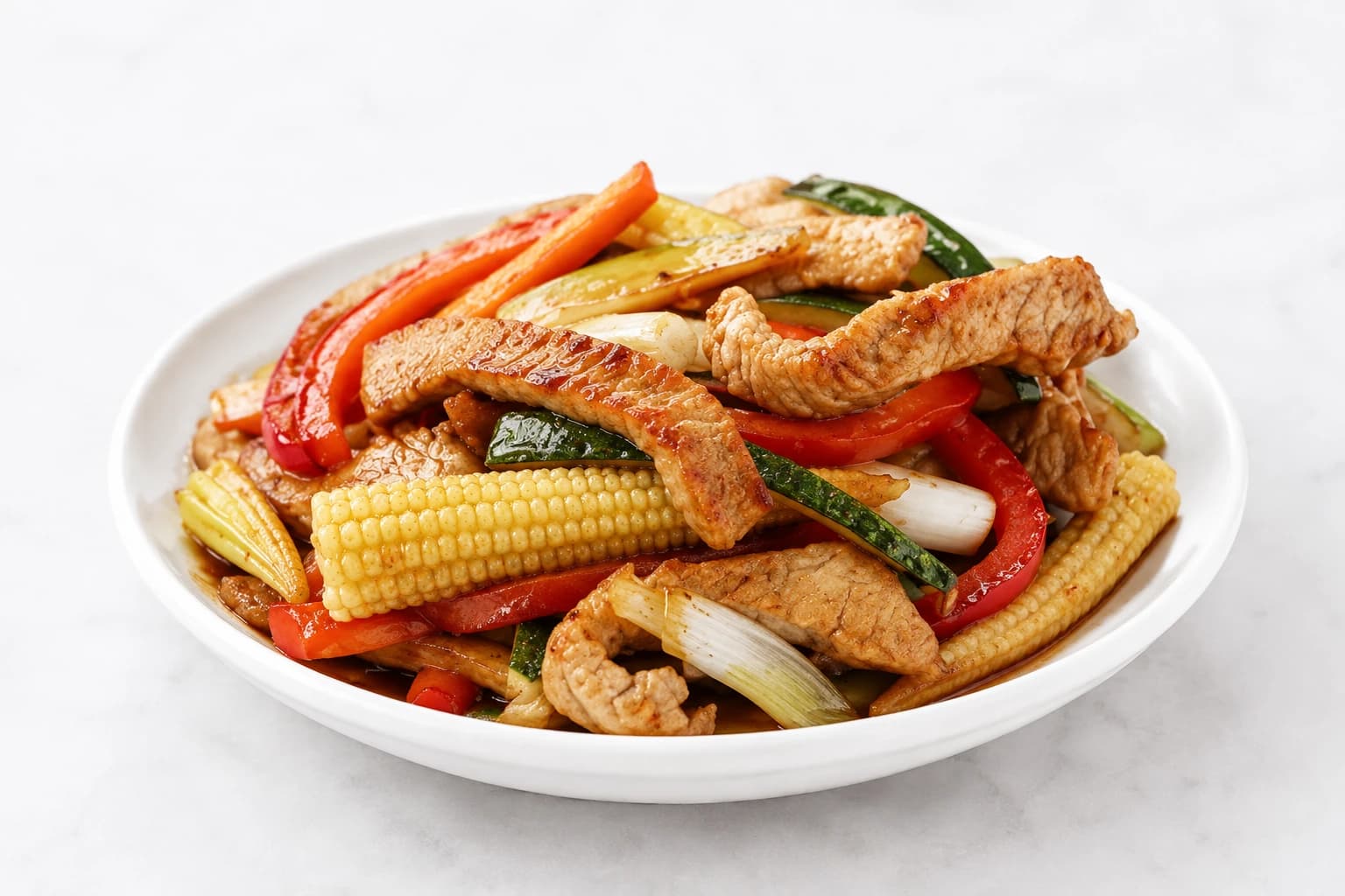 خوراک رنگارنگ با گوشت بوقلمون